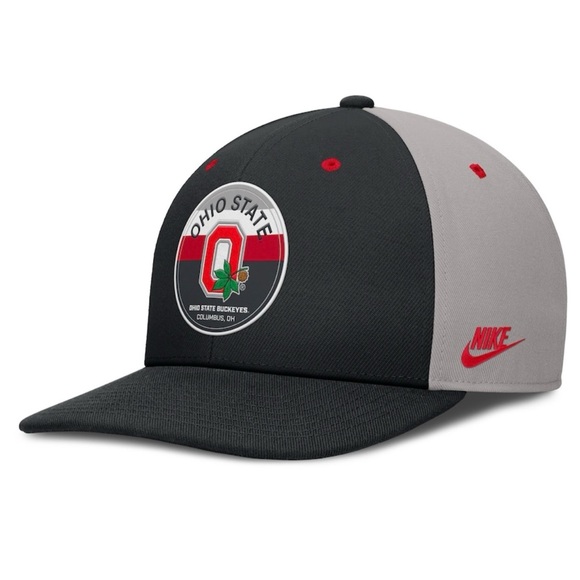 Men's Nike Black/Gray Ohio State Buckeyes Prep Pro Performance Snapback Hat M/L - Picture 1 of 4